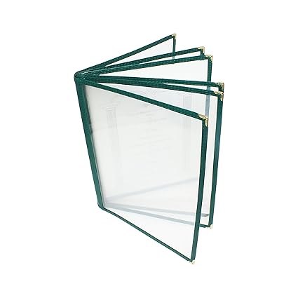 Six Page Book Fold Restaurant Menu Covers 6 Page 12 View Set of 10- Crystal Clear Menu Covers Sleeve Menu Folder Menu Book Holders for Bar Cafe Restaurant