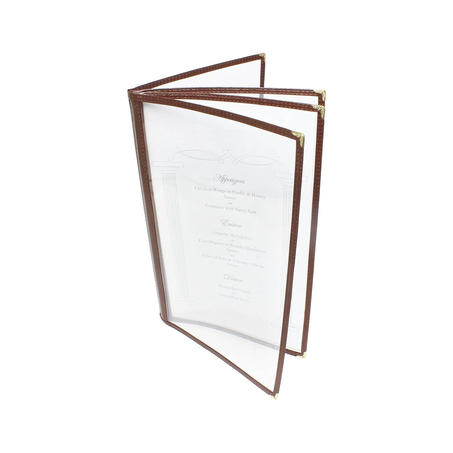 Four Page Book Fold Restaurant Menu Covers 4 Page 8 View Set of 10- Crystal Clear Menu Covers Sleeve Menu Folder Menu Book Holders for Bar Cafe Restaurant