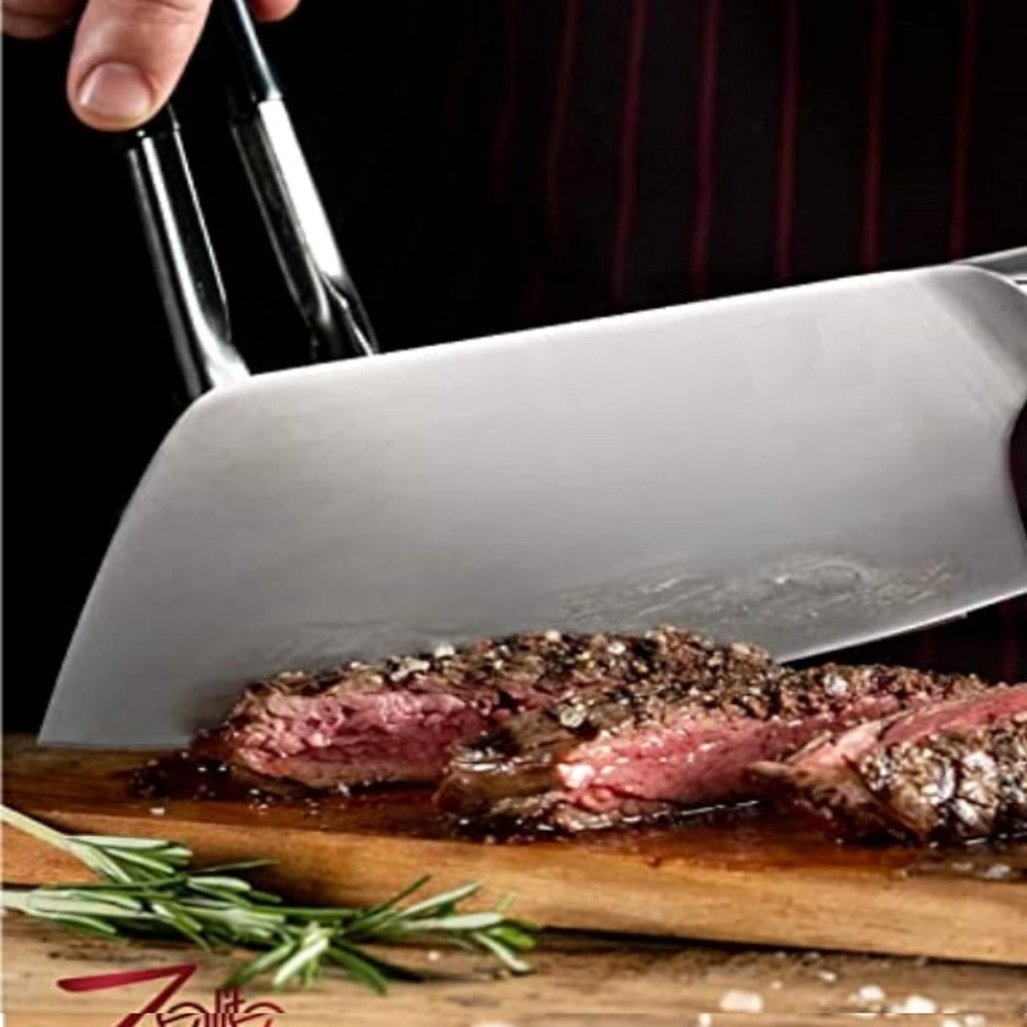 11” Stainless Steel Cleaver with Riveted Wood Handle- Sharp knife Chopper Butcher Knife Heavy Duty Butcher Knife Chopper for Chef Meat Cutting for Home Kitchen and Restaurant