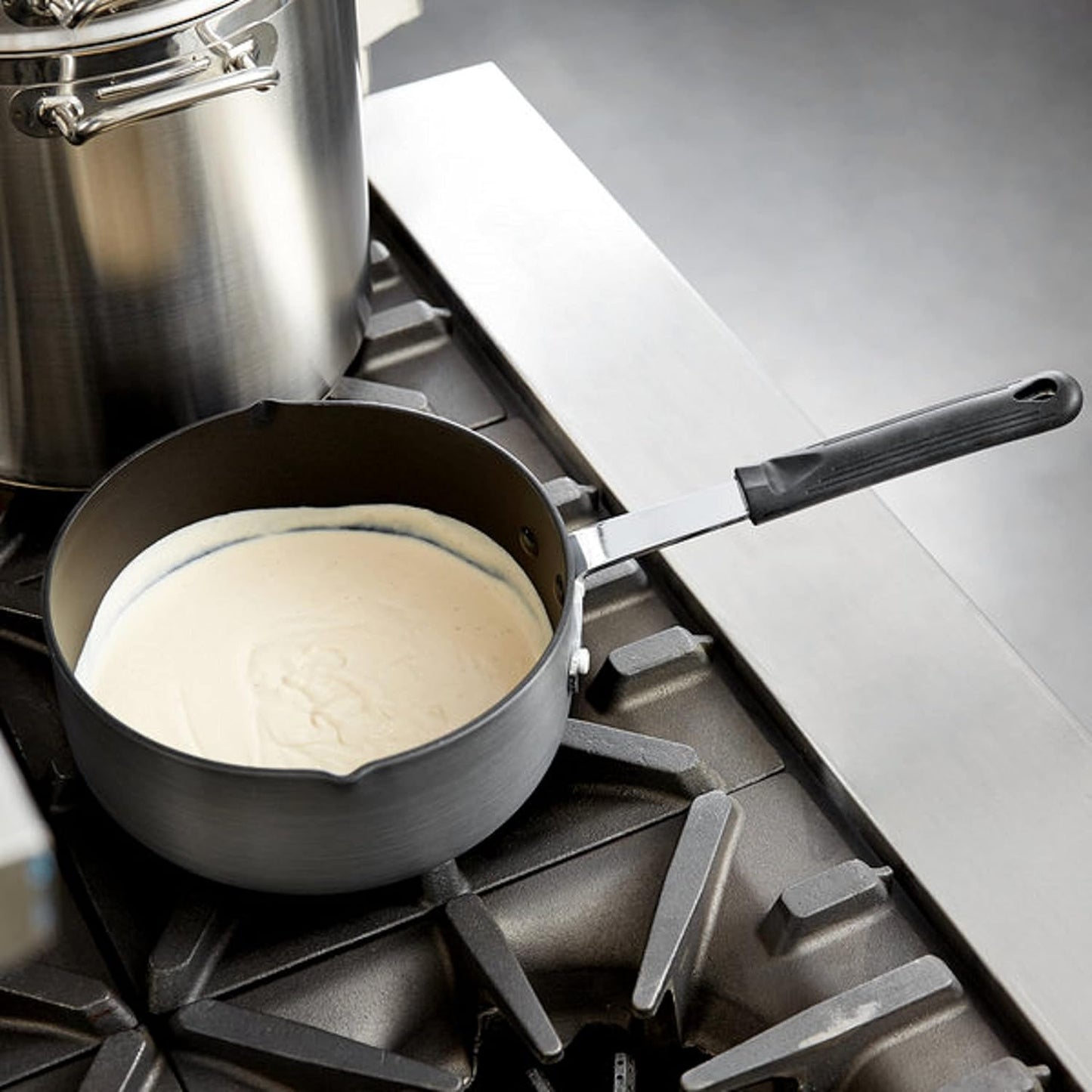 Non-Stick SaucePan Anodized Aluminum with Pour Spout Black Cool Handle Sleeve- Multipurpose use Cooking Sauce Pan Cookware Cooking Pot for Home Kitchen Restaurant