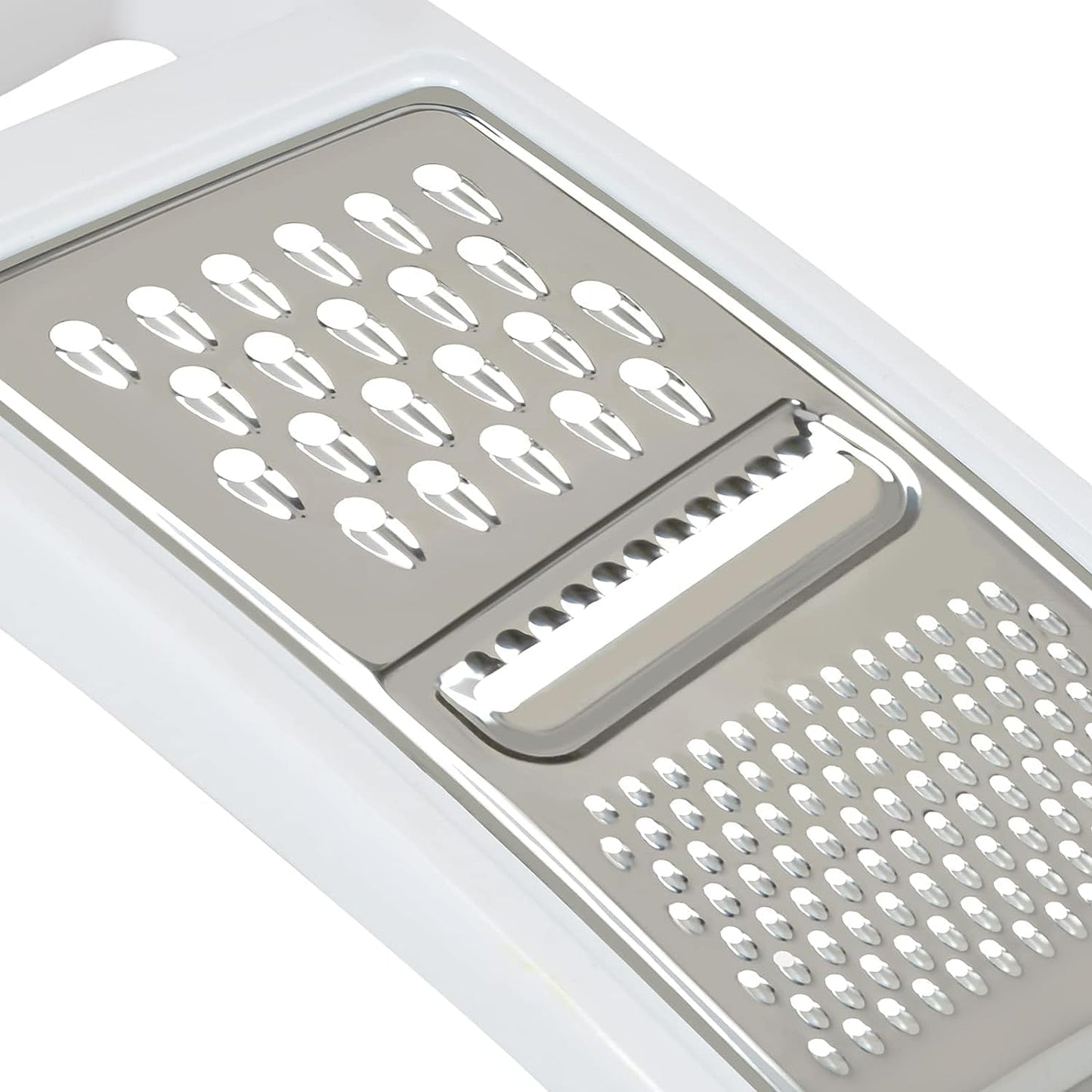 Stainless Steel Multi-Use Grater Slicer 4-5/8" x 11-1/8" x 1-1/8" with Polypropylene Frame- Cheese Shredder Lemon Zester Grater Food Grater Vegetable Ginger Potatoes Slicer for Kitchen
