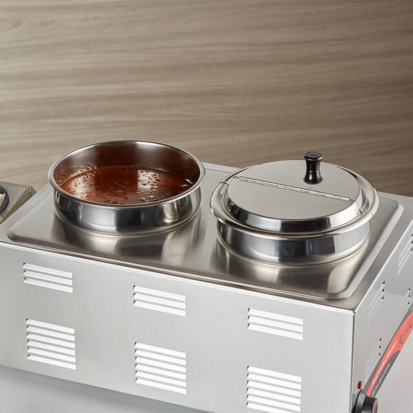 2 Holes Stainless Steel Steam Table Adapter Plate Inset Pans - for Soup Station Soup Warmer Soup Chafer Applicable for Kitchen Hotel Catering Restaurant Buffet