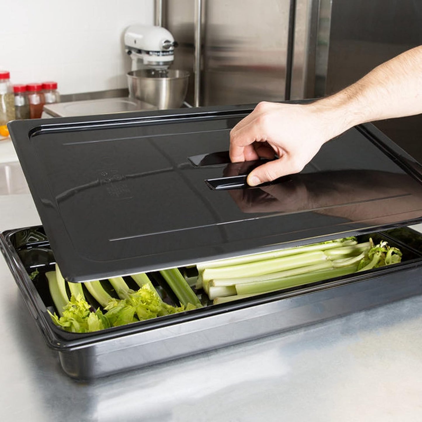Solid Polycarbonate Food Pan Lid - Food Storage Container Cover Restaurant Commercial Hotel Pans Cover for Food Prep Fruits Vegetables Beans Corns