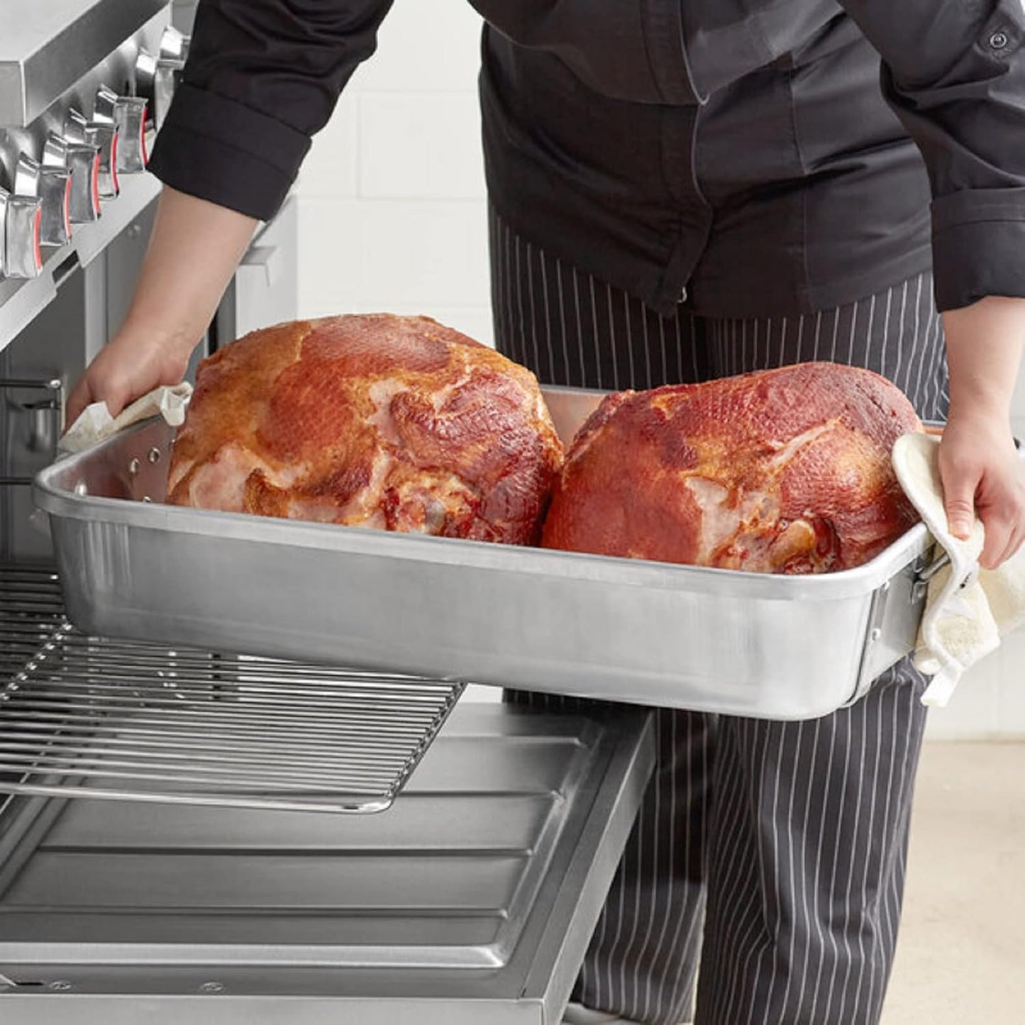 Rectangular Roaster Pan Aluminum - Roasting Pan Turkey Roaster Pan Broiler Pan Great for Chicken Lamb and Vegetable