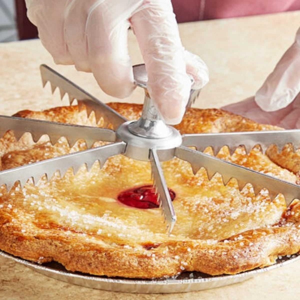 Cut Aluminum Pie and Cake Marker- Guideline and Portion Divider Commercial Grade Pie and Cake Marker Slice Marker Equal Portion for Birthday Anniversary Christmas Gift