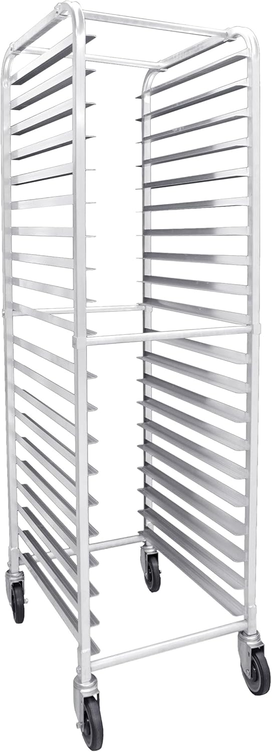 Aluminium Sheet Pan/Bun Pan Rack - Full or Half Size Sheet Pan Rack with Locking Wheels Bakery Rack for Kitchen Baking Equipment Restaurant Pizzeria