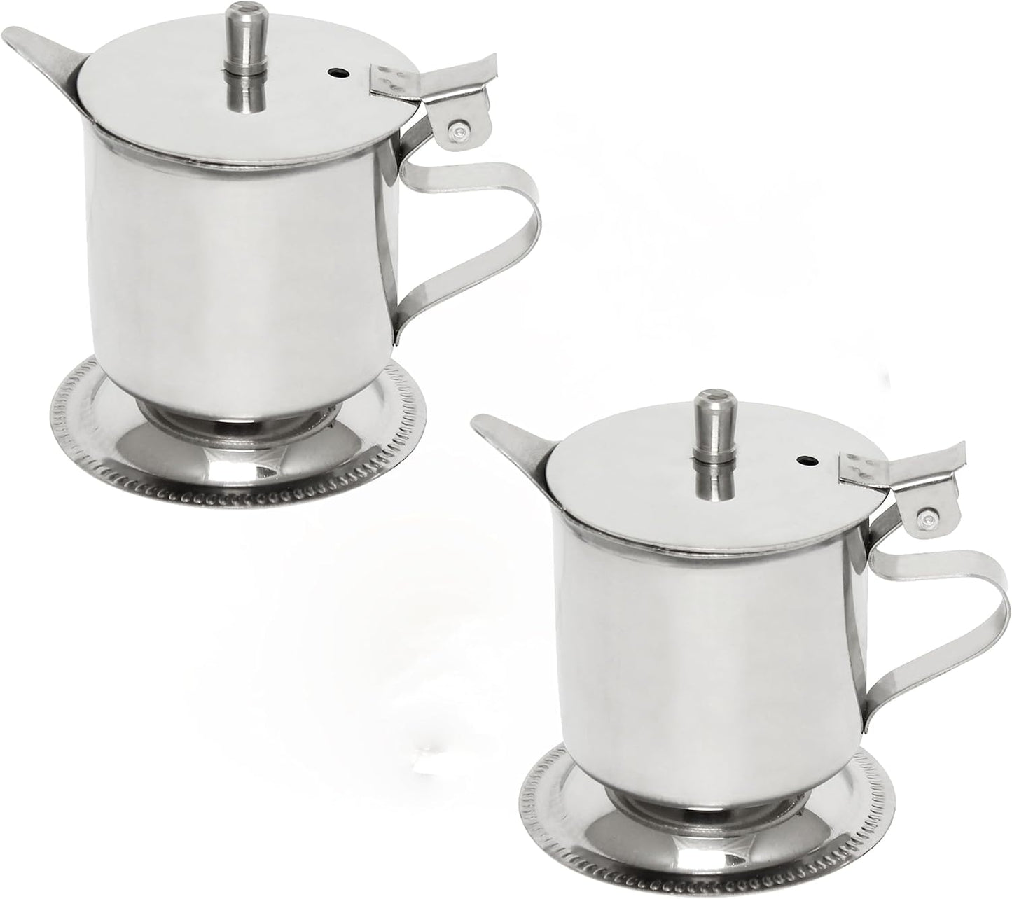 5 oz Stainless Steel Footed Creamer Set of 2- for Serving Milk Coffee Cream Maple Syrup Sugar Espresso Machine Milk Pitcher Creamer Pitcher for Restaurant Cafes Home