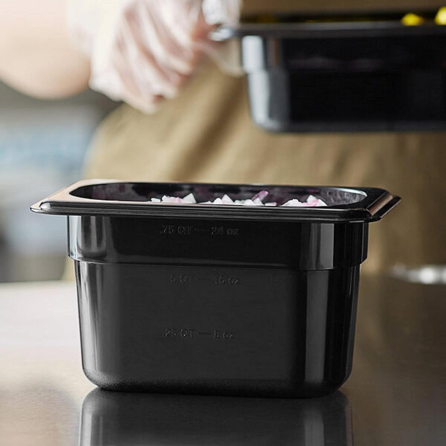 Deep Polycarbonate Food Pan - Food Storage Containers Plastic Food Pan Restaurant Commercial Hotel Pans for Food Prep Fruits Vegetables Beans Corns