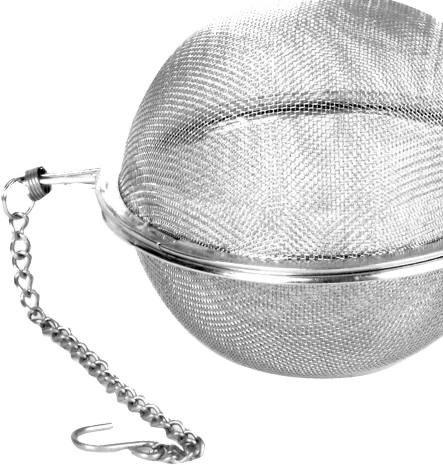 Stainless Steel Mesh Tea Ball Infuser with Chain Set of 2- Tea Strainers Tea Infuser Strainer Filters Tea Diffuser Strainer for Cup and Teapot Home Restaurants