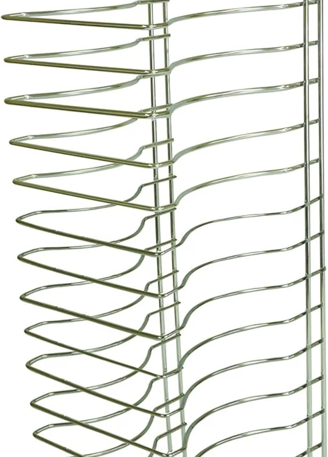 15 Tier Pizza Pan Rack Chrome Plated - Pizza Pan Rack Holder Safe Sturdy 15- Slot Pizza Pan Rack for Pizza Pan Pizza Trays Pizza Screens for Home Kitchen Restaurant Catering