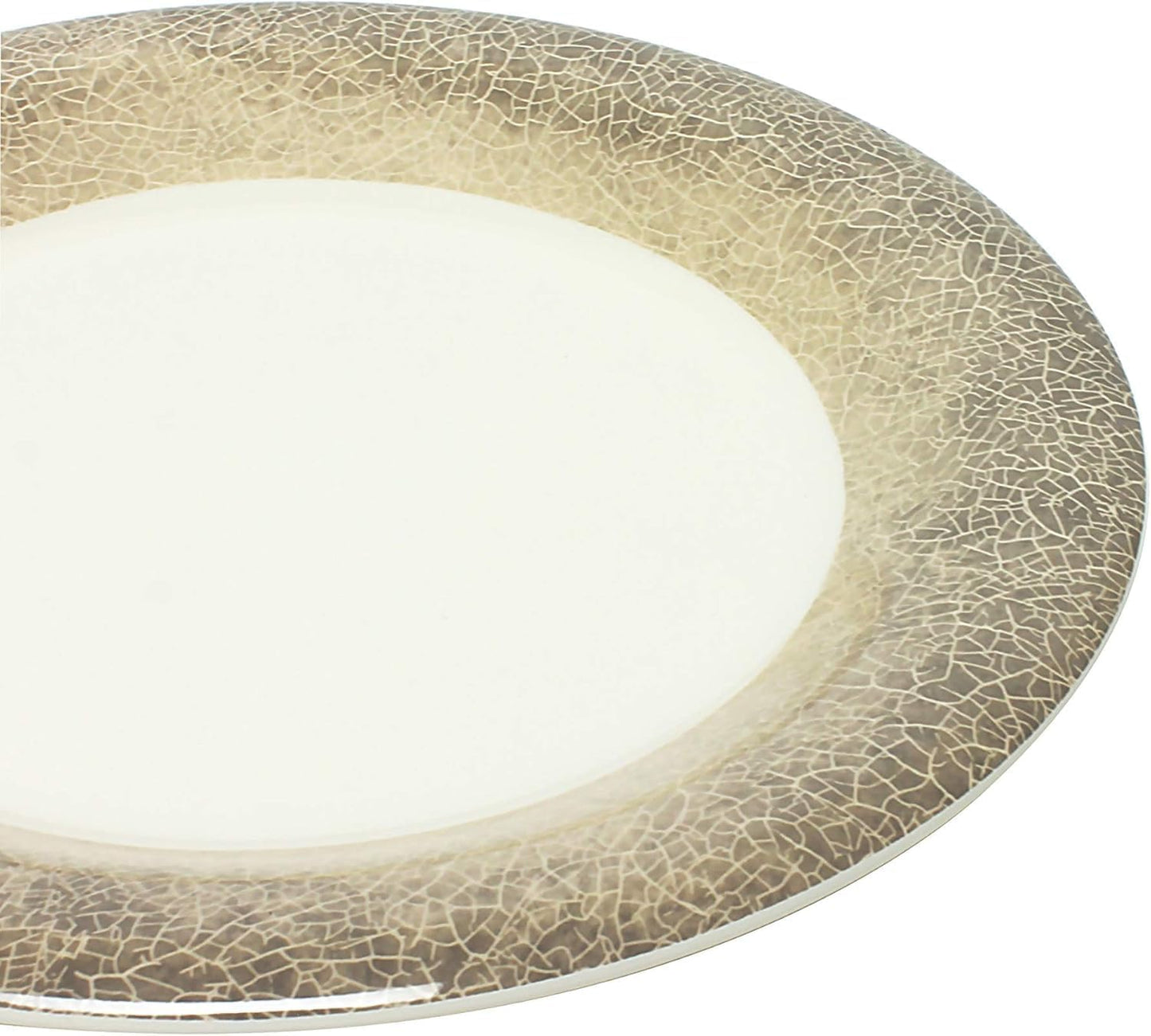Jazz Round Dinner Plates Wide Rim Melamine Set of 12- Dishwasher Safe Break-Resistant Reusable Plates Kitchen Plates Dinnerware Dishes for Kitchen