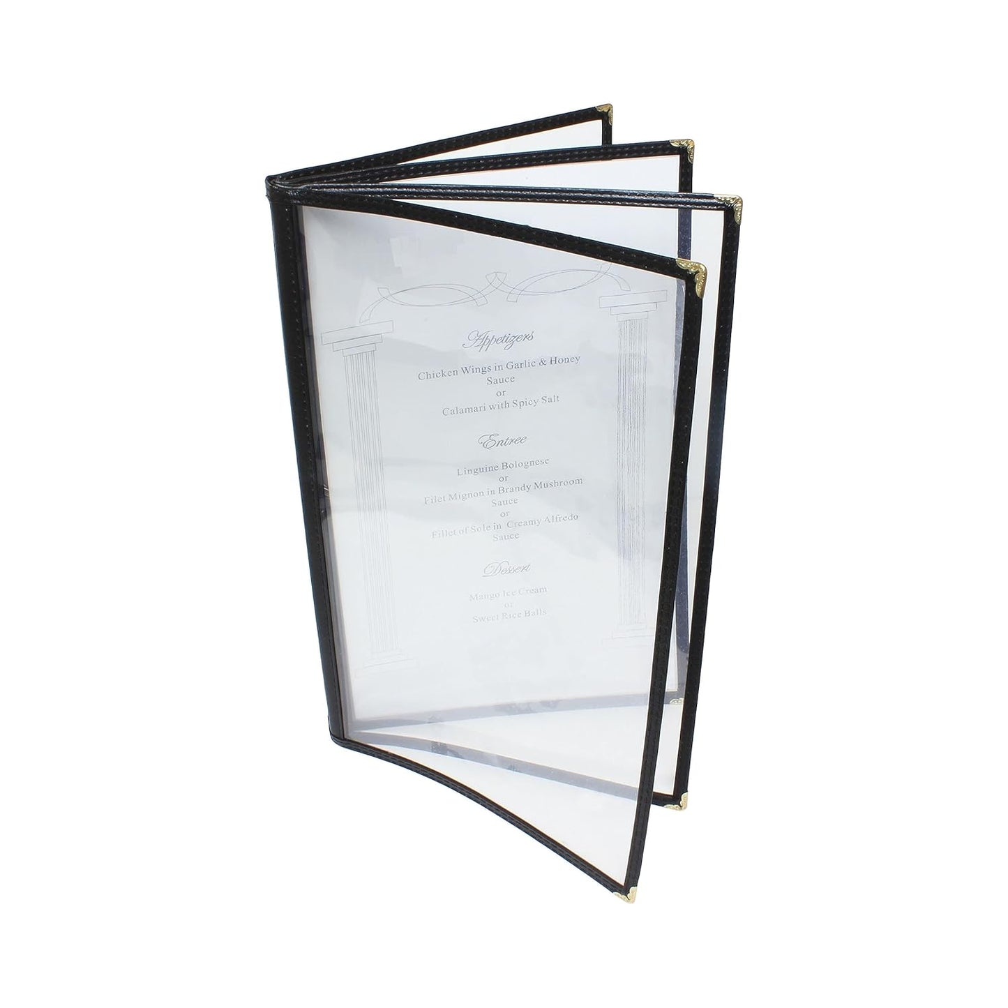 Four Page Book Fold Restaurant Menu Covers 4 Page 8 View Set of 10- Crystal Clear Menu Covers Sleeve Menu Folder Menu Book Holders for Bar Cafe Restaurant