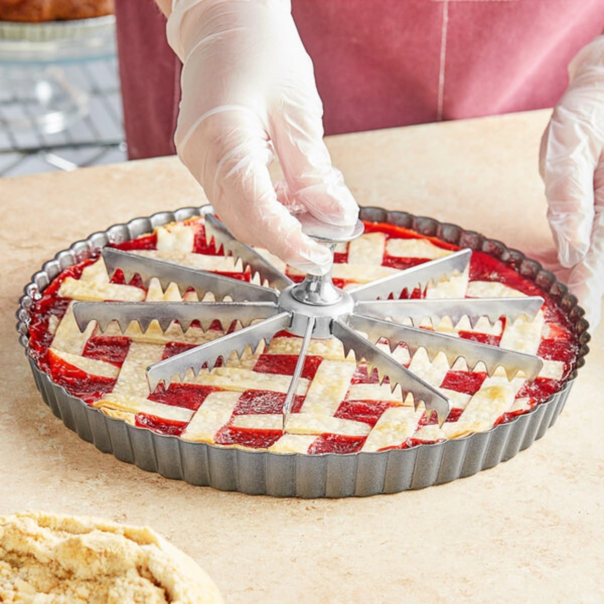 Cut Aluminum Pie and Cake Marker- Guideline and Portion Divider Commercial Grade Pie and Cake Marker Slice Marker Equal Portion for Birthday Anniversary Christmas Gift