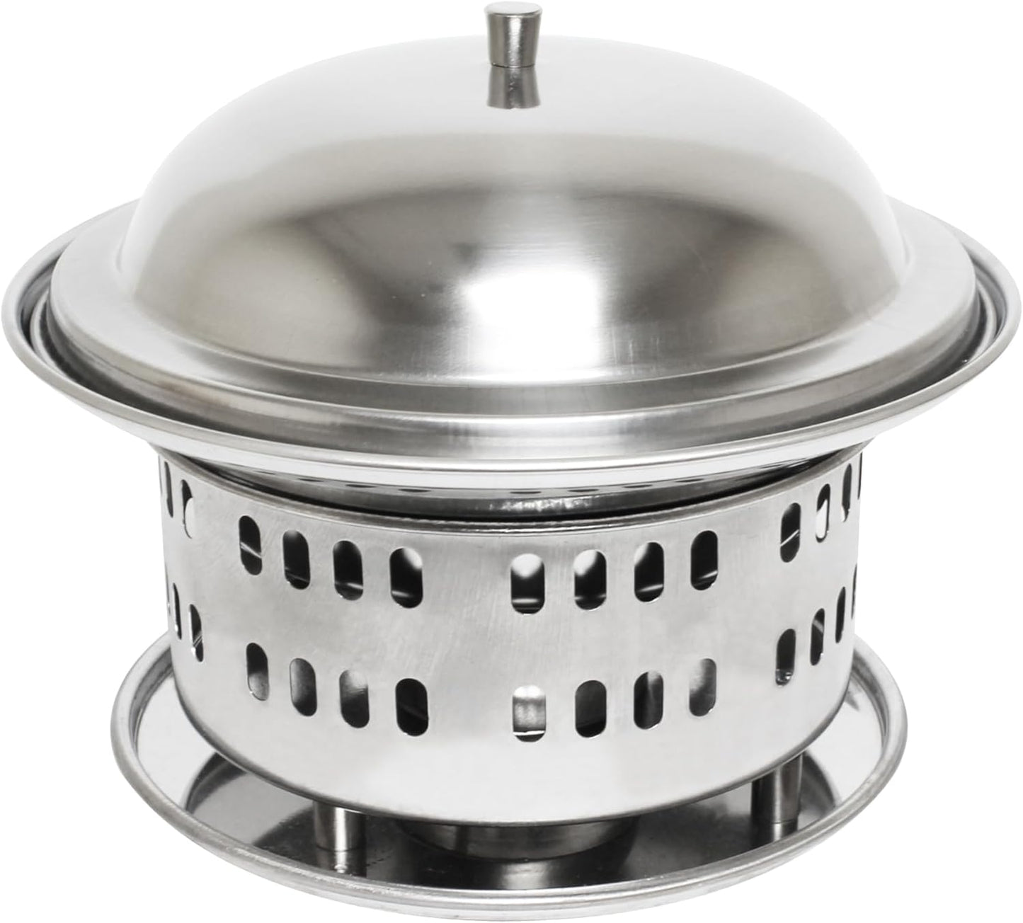 Stainless Steel Round Wok Chafer - Round Chafing Dish Chaffing Servers with Covers Food Warmer for Home Restaurant Parties Buffets