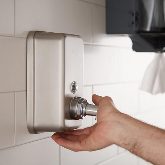 40 oz. Stainless Steel Vertical Soap Dispenser Surface Mounted - Commercial Soap Dispenser Stainless Steel Pump Refillable Liquid Hand Soap Dispenser for Bathroom