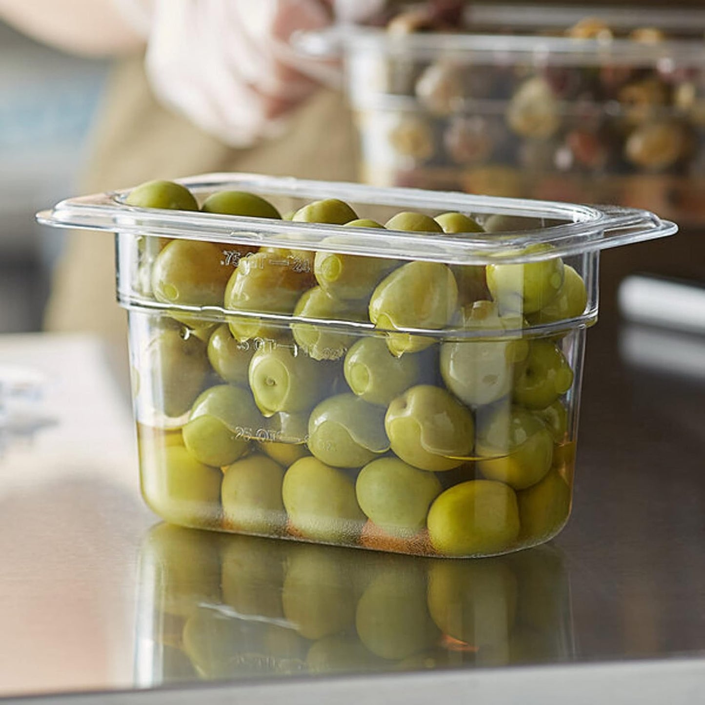 Deep Polycarbonate Food Pan - Food Storage Containers Plastic Food Pan Restaurant Commercial Hotel Pans for Food Prep Fruits Vegetables Beans Corns