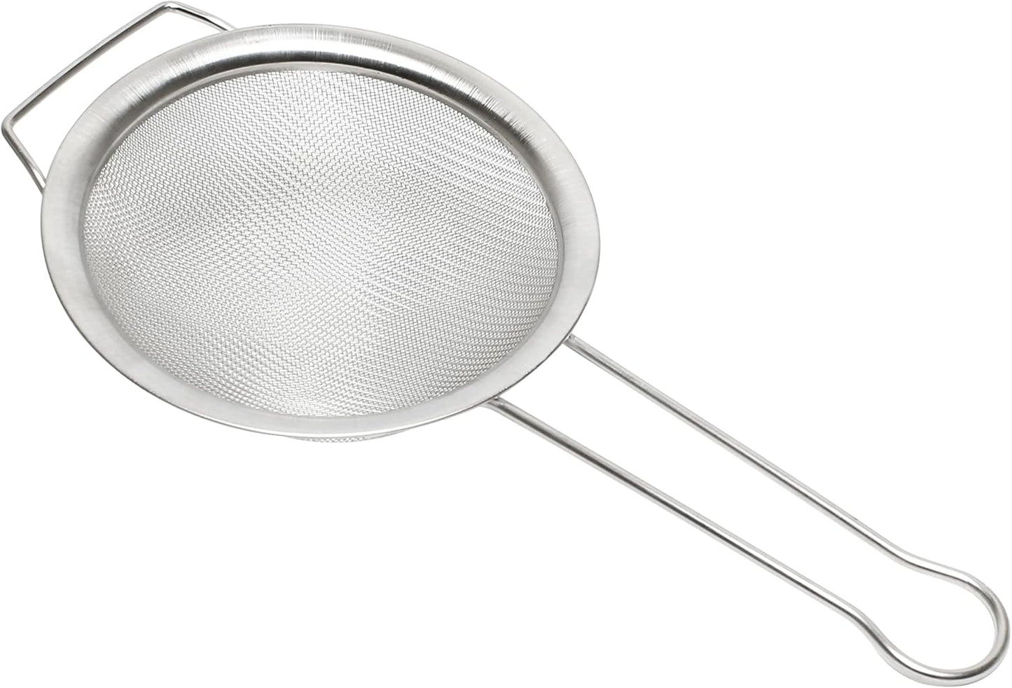 Single Mesh Strainer Stainless Steel with Frame and 3/4" Support Handle- Kitchen Utensil Food Strainer Skimmer Spoon for Cooking Sieve Sifters Rice Quinoa Pasta Fruits Vegetable