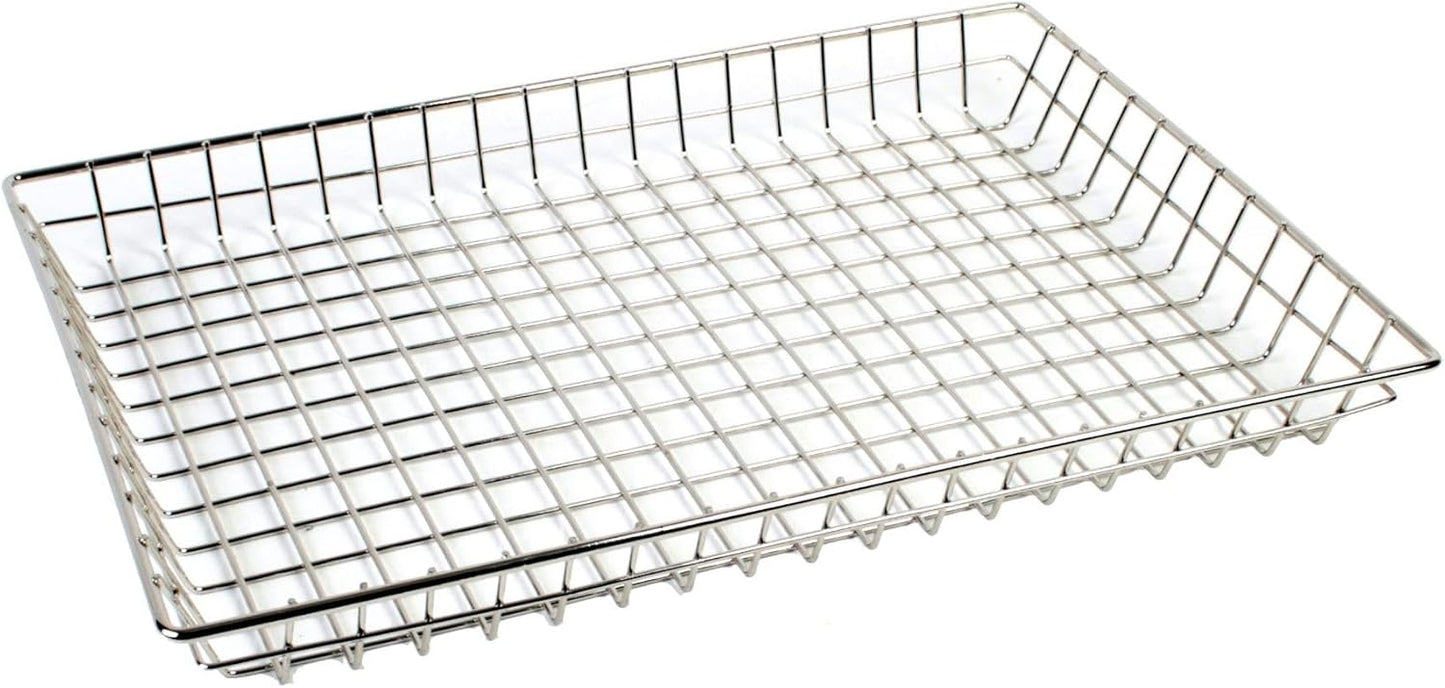 Rectangular Wire Pastry Doughnut Basket Nickel Plated- Wire Serving Tray Bread Serving Basket for Pastry Doughnut Bagel Sourdough Bread Pantry and Fruit