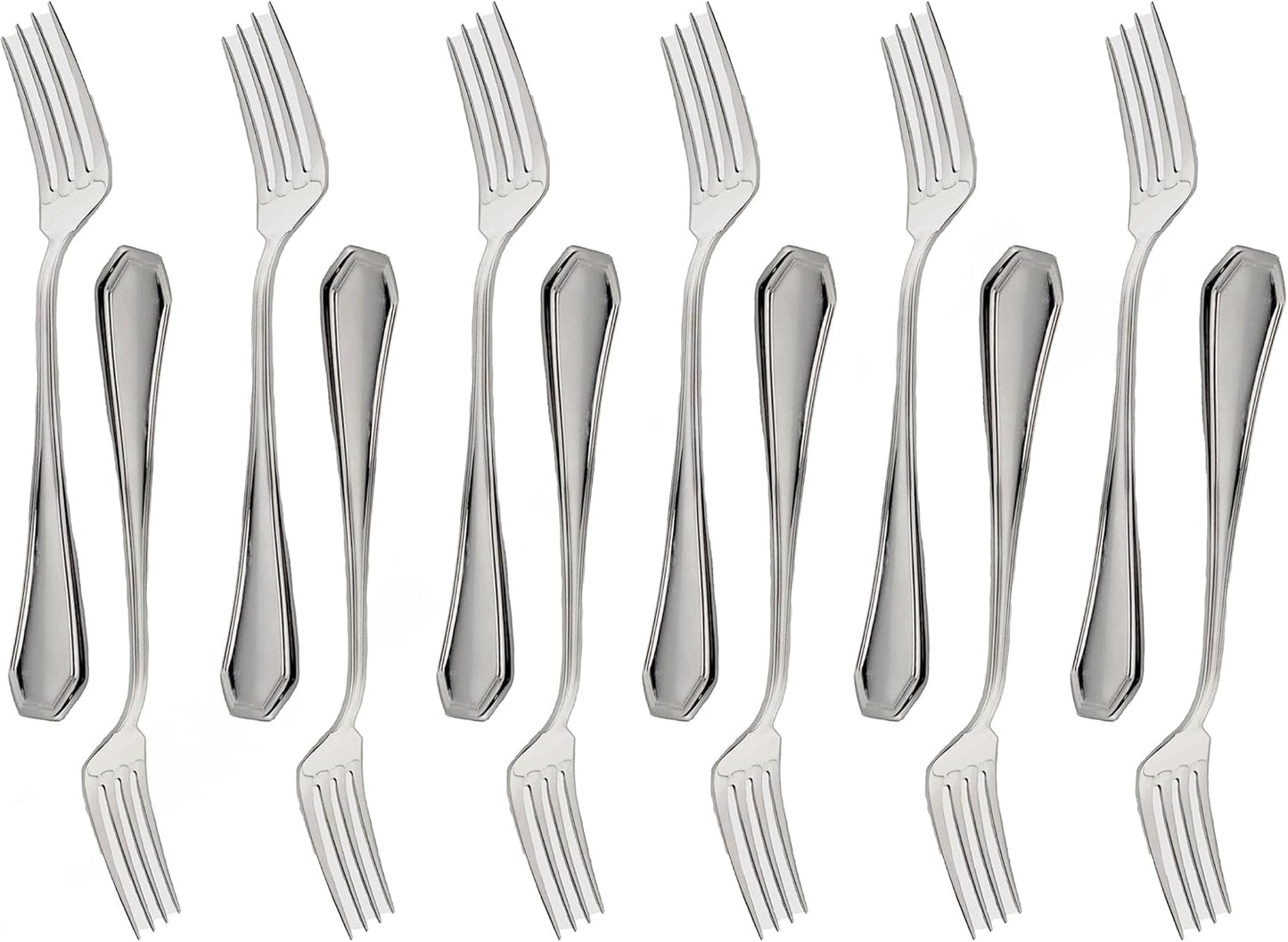 Wilshire Stainless Steel Set of 12- Stainless Steel Silverware Flatware Cutlery Kitchen Tableware Set for Home and Restaurant for Soup Spoons Round Spoons