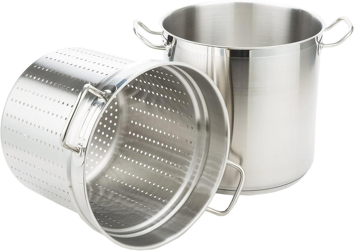 Aluminum Pasta Cooker 3 Piece Set - Multipurpose Pasta Pot with Strainer Lid Pasta Pot Cookware for Spaghetti Vegetable Blanching Home Kitchen Restaurant