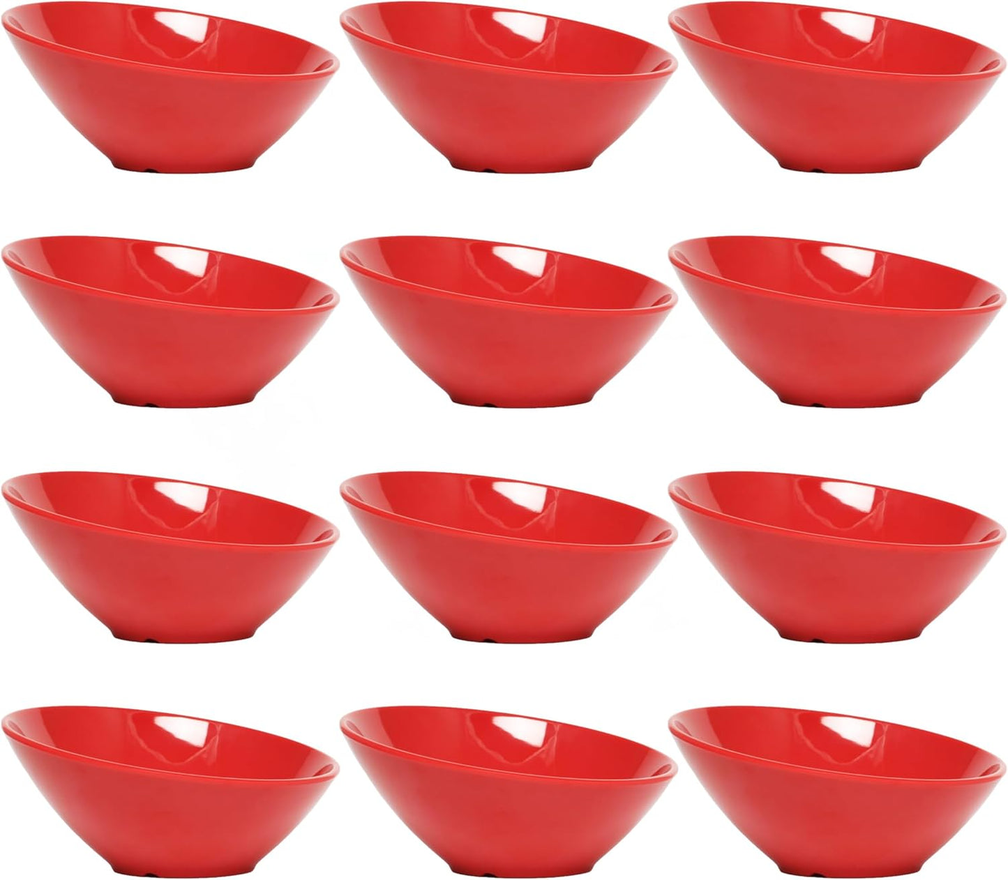 Cascading Bowl Melamine Set of 12- Dishwasher Safe Break-Resistant Serving Bowl Serving Dishes for Salads Rice Pasta Dessert Side Dishes Dinner Parties