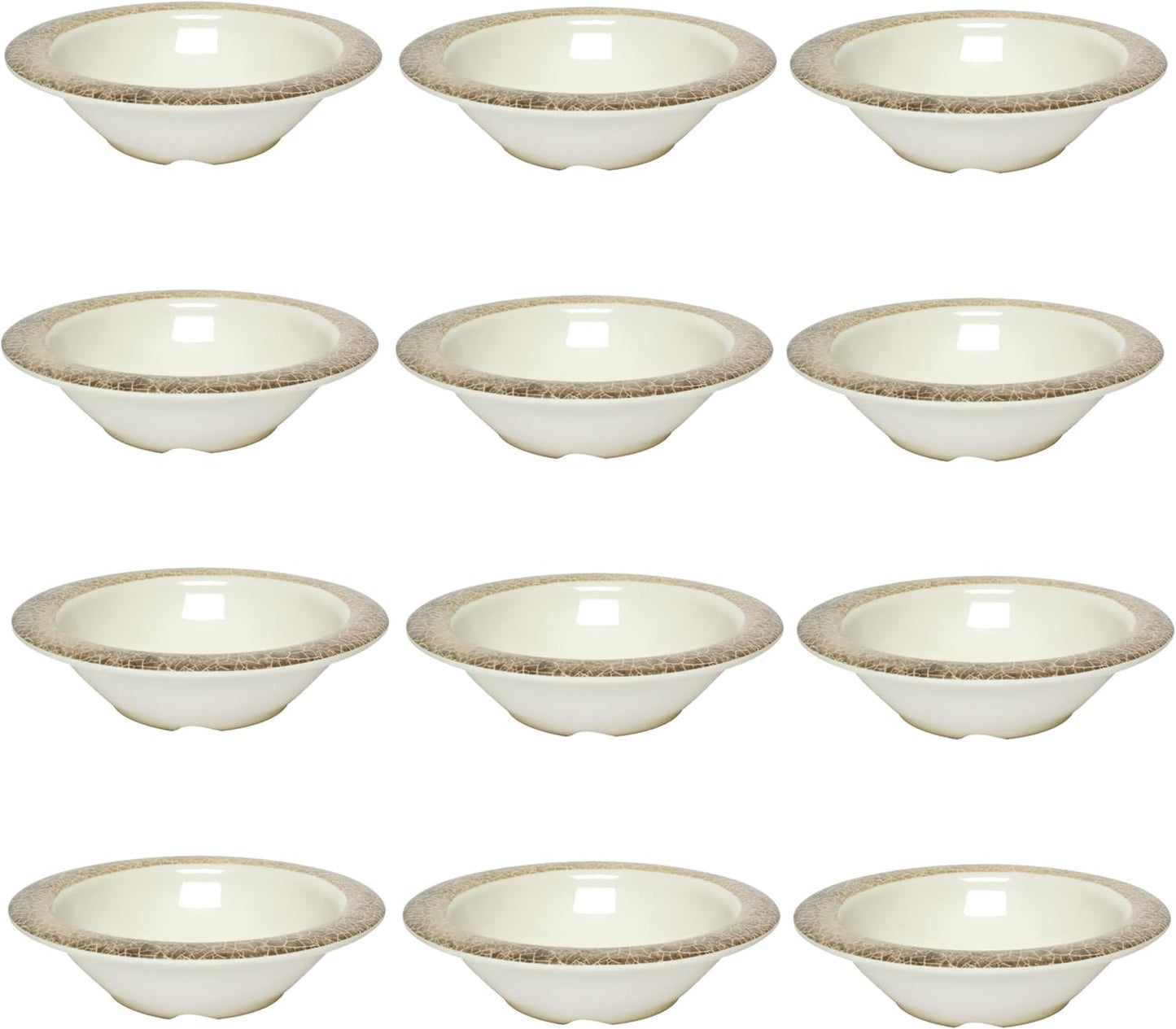 Dinnerware Salad Bowls Melamine Set of 12- Dishwasher Safe Break-Resistant Reusable Bowls Serving Bowl Soup Bowls for Fruits Salad Kitchen Restaurants