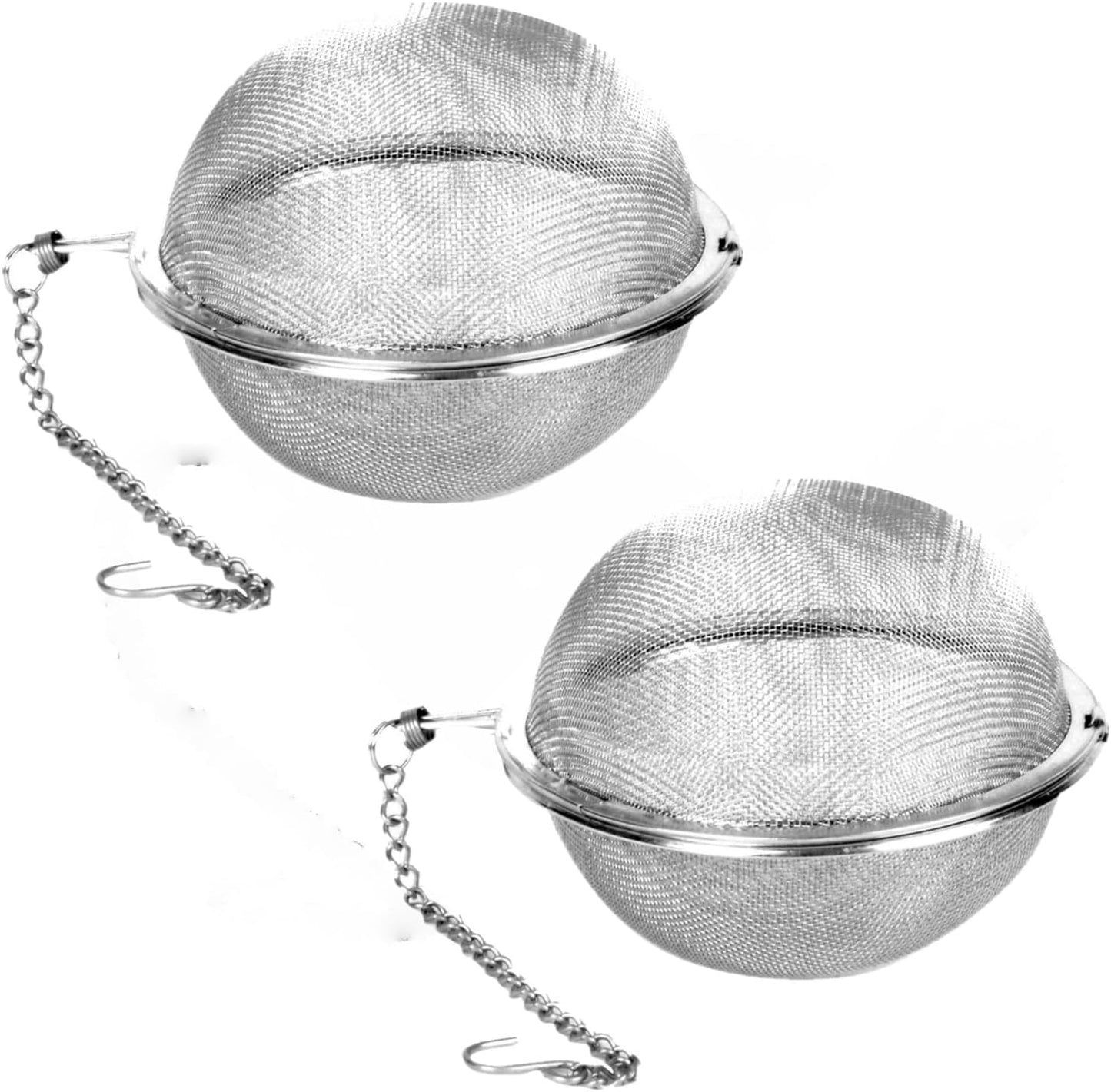 Stainless Steel Mesh Tea Ball Infuser with Chain Set of 2- Tea Strainers Tea Infuser Strainer Filters Tea Diffuser Strainer for Cup and Teapot Home Restaurants