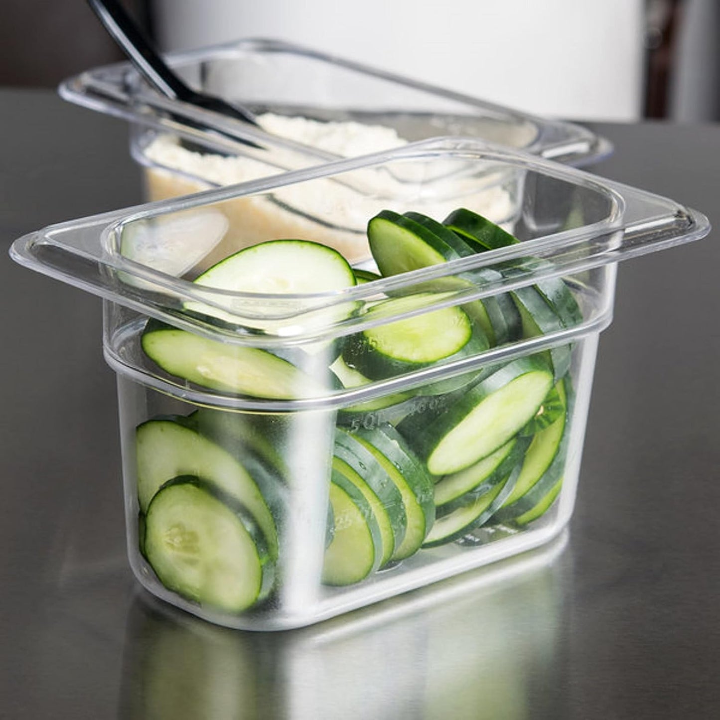 Deep Polycarbonate Food Pan - Food Storage Containers Plastic Food Pan Restaurant Commercial Hotel Pans for Food Prep Fruits Vegetables Beans Corns