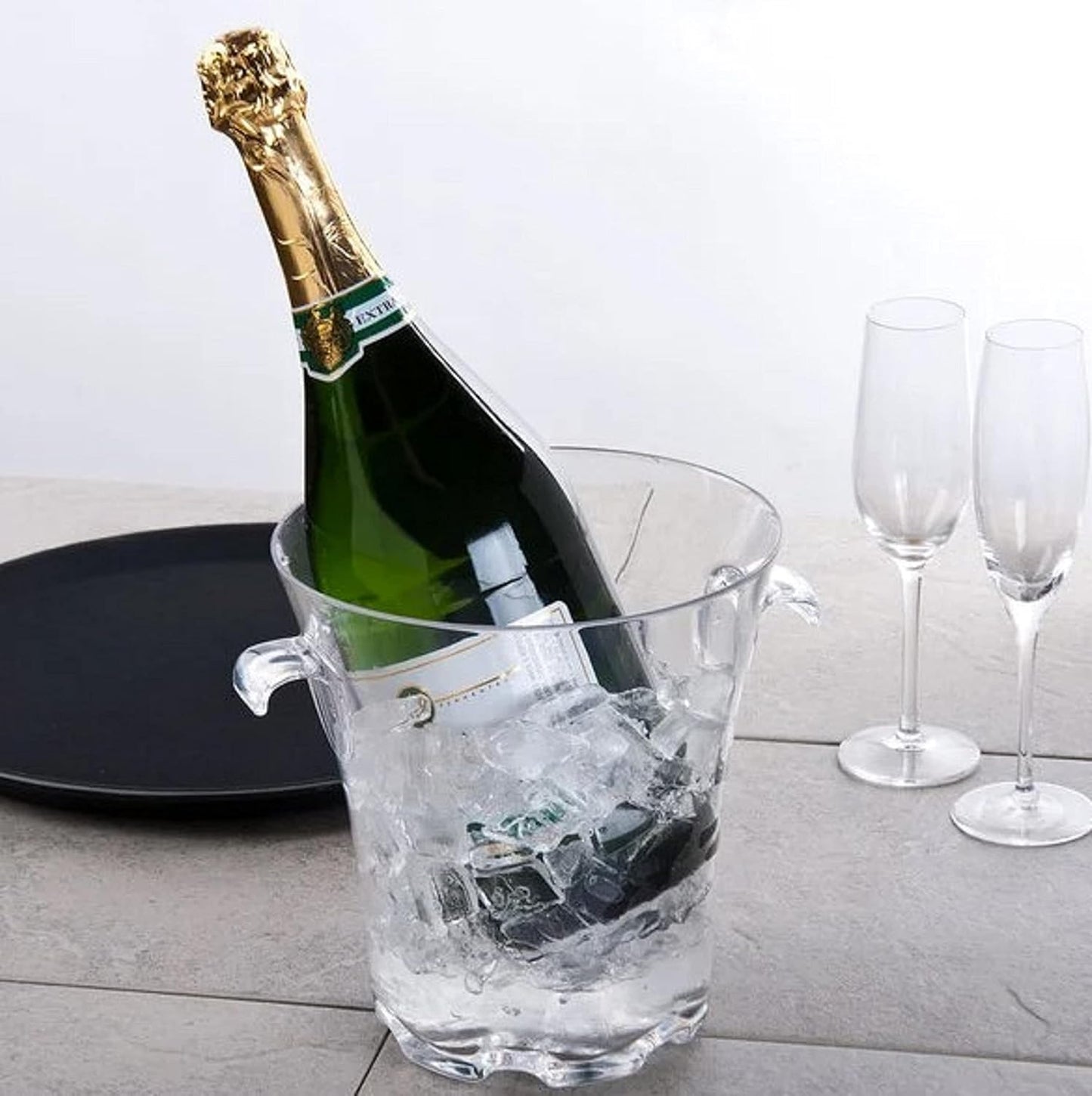 Ice Bucket for Bottle Service Polycarbonate Clear Color- Beverage Tub Champagne Wine Beverage Cooler Wine Cooler Beer Chiller Ideal Party Tubs for Indoor Outdoor Bars