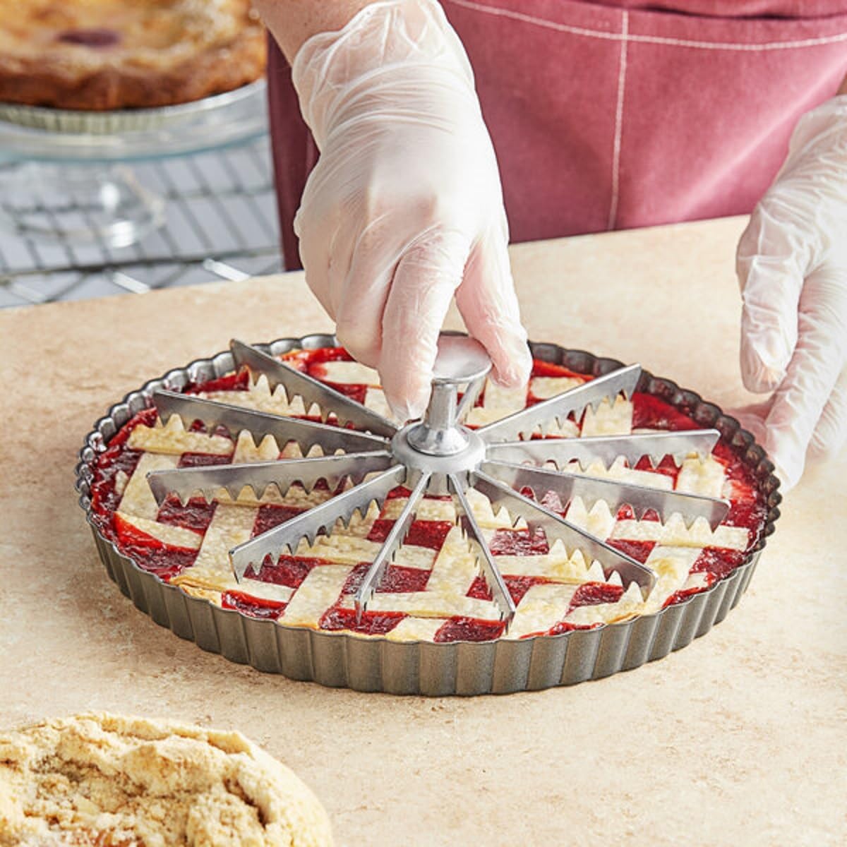 Cut Aluminum Pie and Cake Marker- Guideline and Portion Divider Commercial Grade Pie and Cake Marker Slice Marker Equal Portion for Birthday Anniversary Christmas Gift