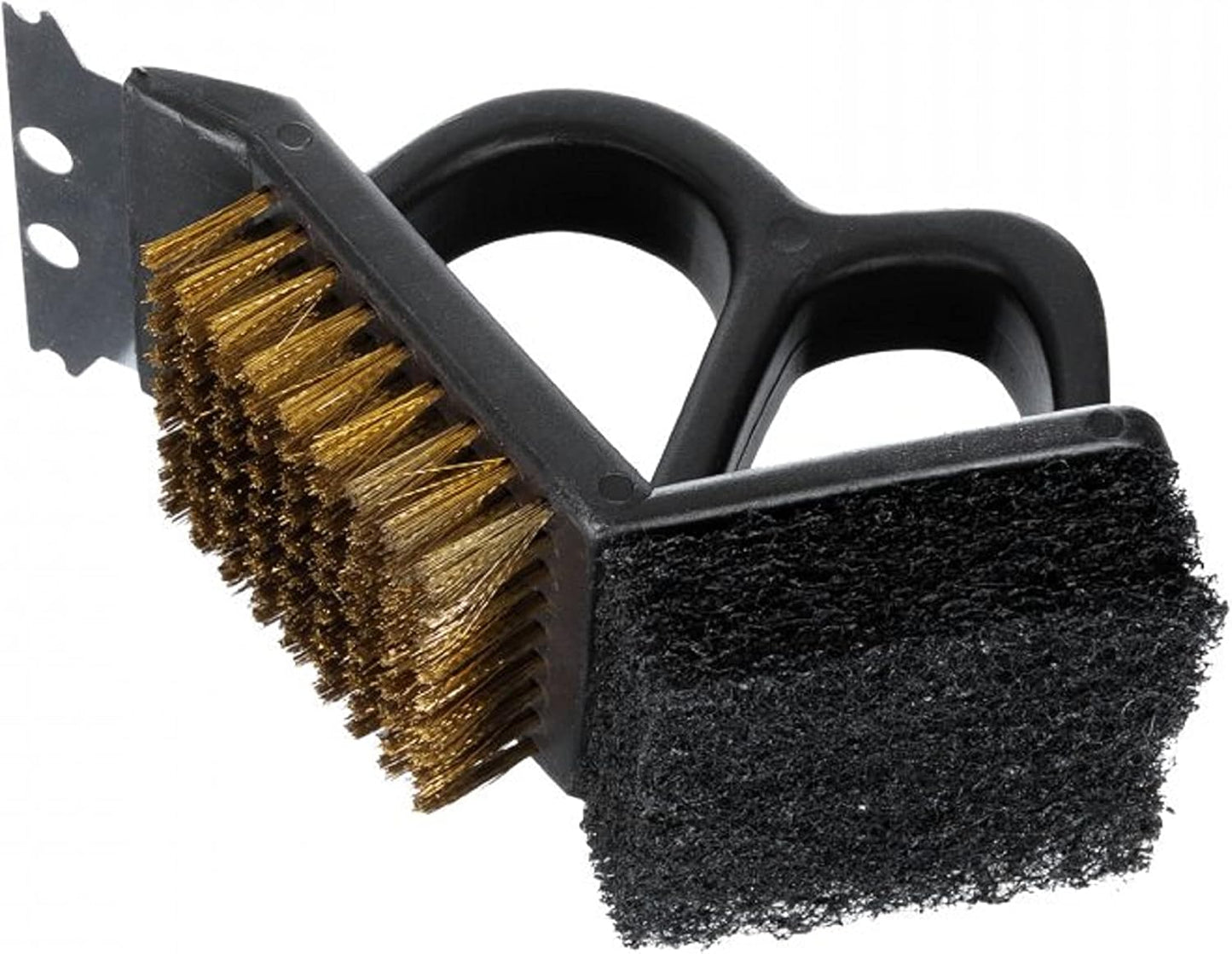 7" X 3 1/2" X 4 Heavy-Duty Bristle with Scrubbing Pad and Blade Polypropylene Body Steel Bristle Metal Blade and Pad- Grill Cleaning Brush BBQ Grill Accessories Safe Grill Cleaner
