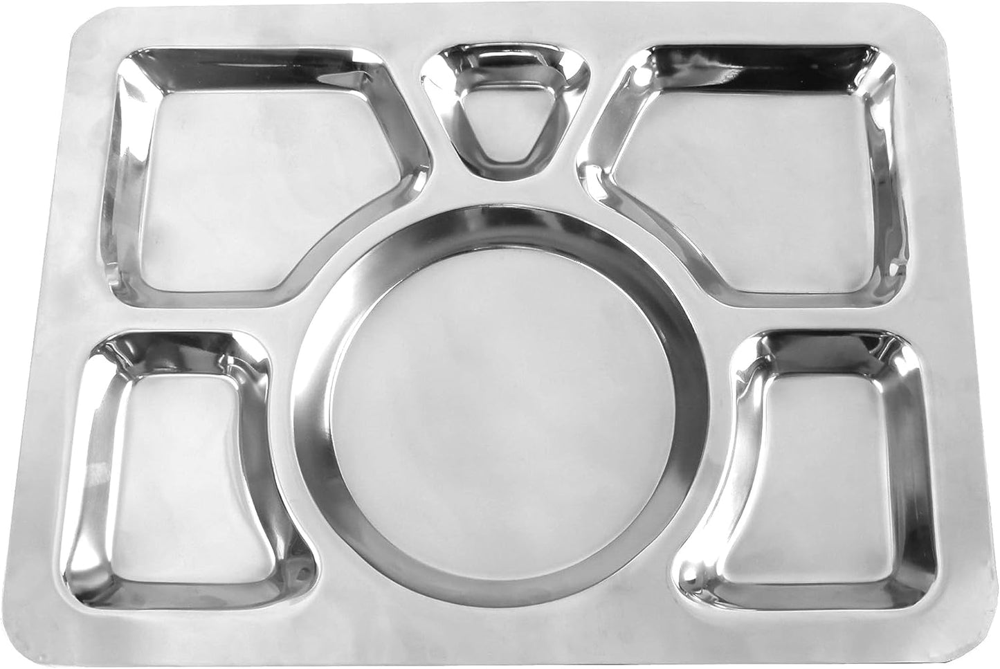 Stainless Steel Tray- Portion Control Plate Divided Plate Reusable Dinnerware Compartment Plate Dishwasher Safe Perfect for Dinner Dishes