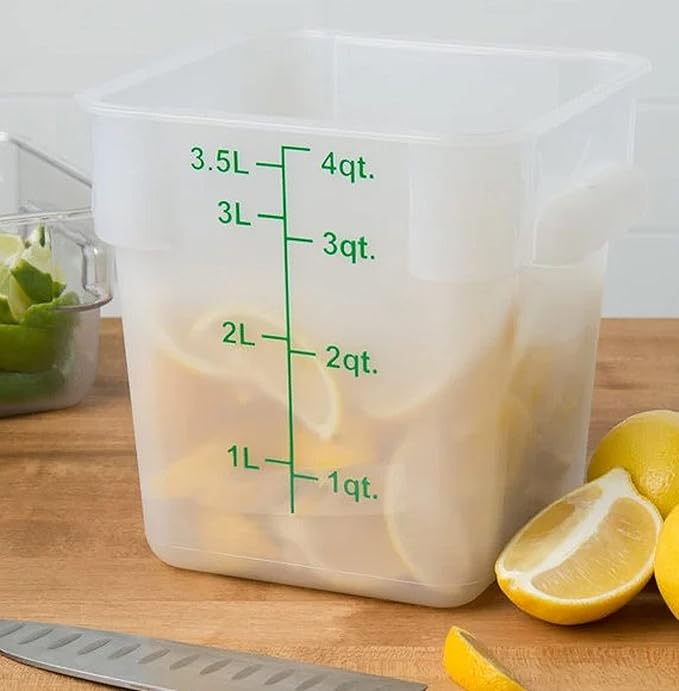 Polycarbonate Square Food Storage Container - Commercial Food Storage Containers Meal Prep Containers Reusable Food Containers for Pantry Kitchen Storage Organization