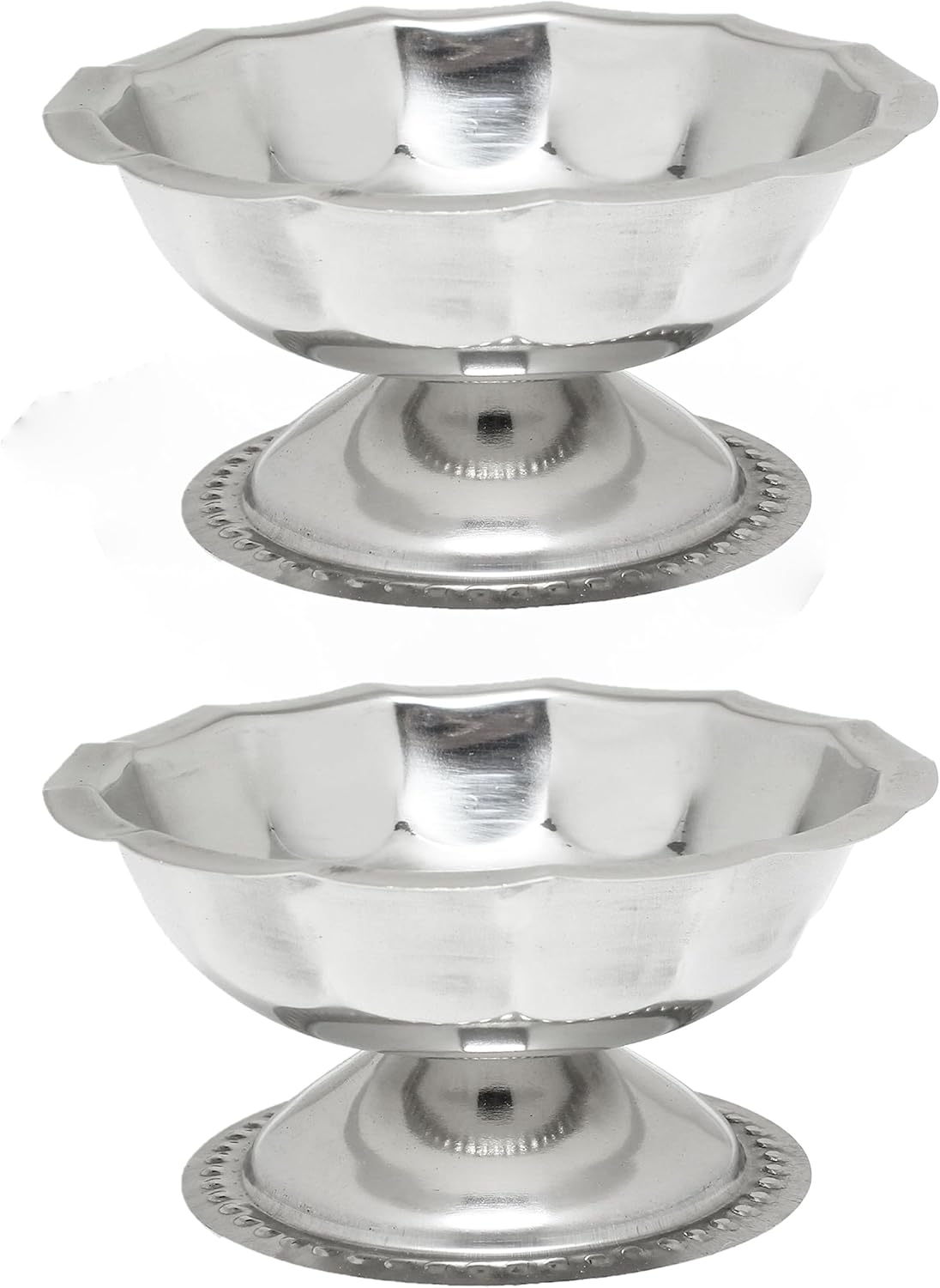 Stainless Steel Footed Sherbet Dish Mirror Finished Set of 2- Ice Cream Cups Dessert Bowls Perfect for Dessert Sundae Ice Cream Fruit
