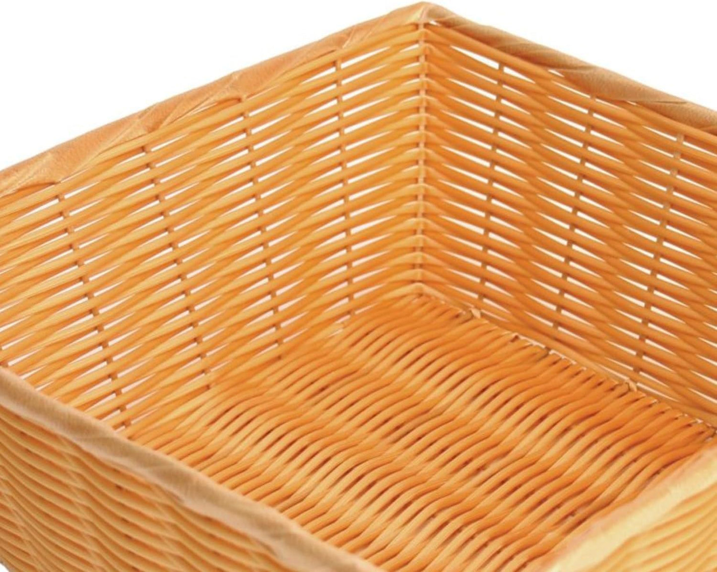 13" x 13" x 4-1/2" Square Hand-Woven Bread Basket Natural Color- Restaurant Woven Food Serving Basket for Fruit Bread Serving Basket Decorative Baskets Perfect for Cafe Home Restaurants