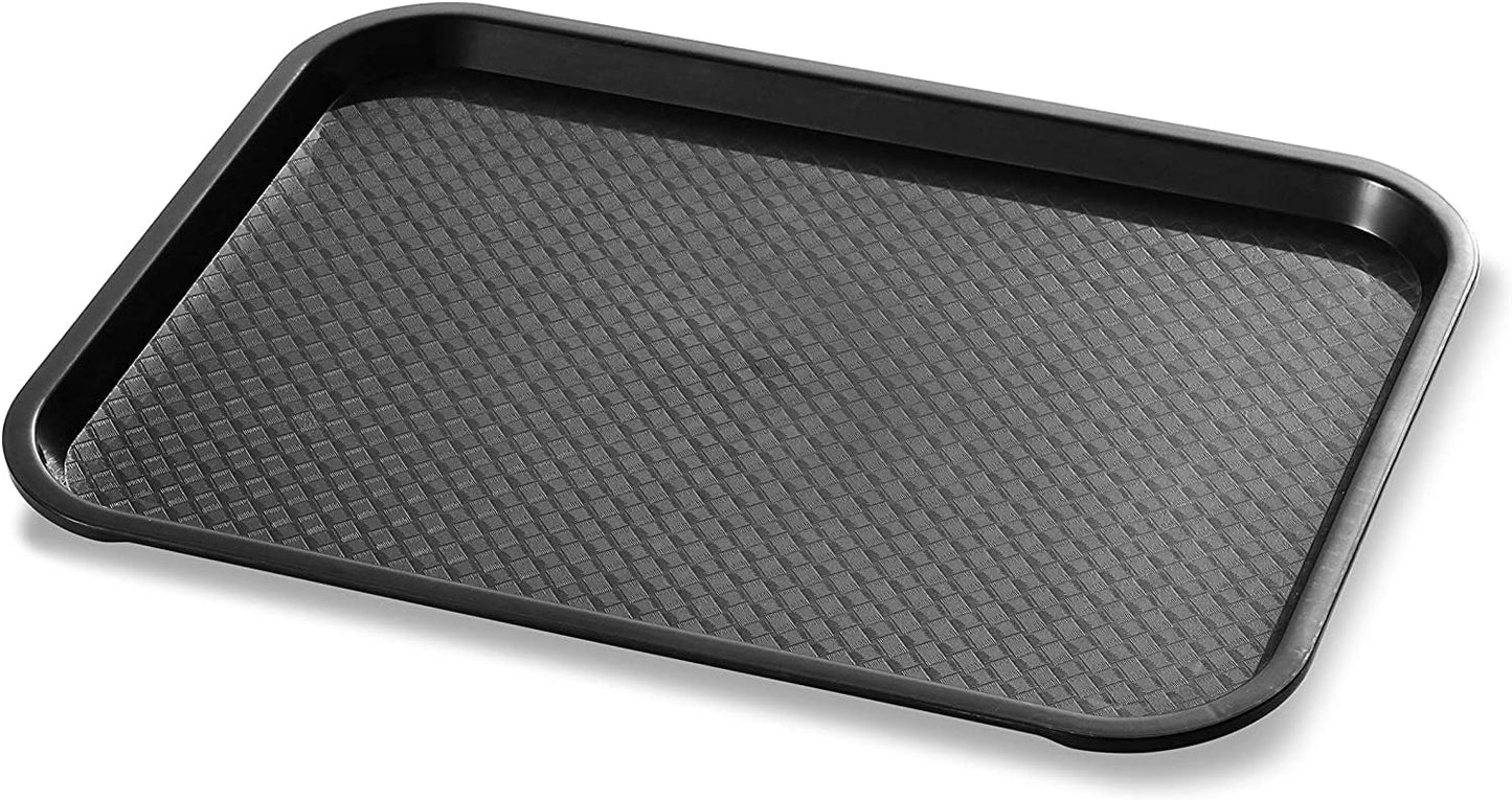 Fast Food Tray Orange Color Plastic Set of 12 - for Café Standard Cafeteria/Fast Food Tray Restaurant Serving Trays Set for Coffee Table Kitchen Party Restaurants