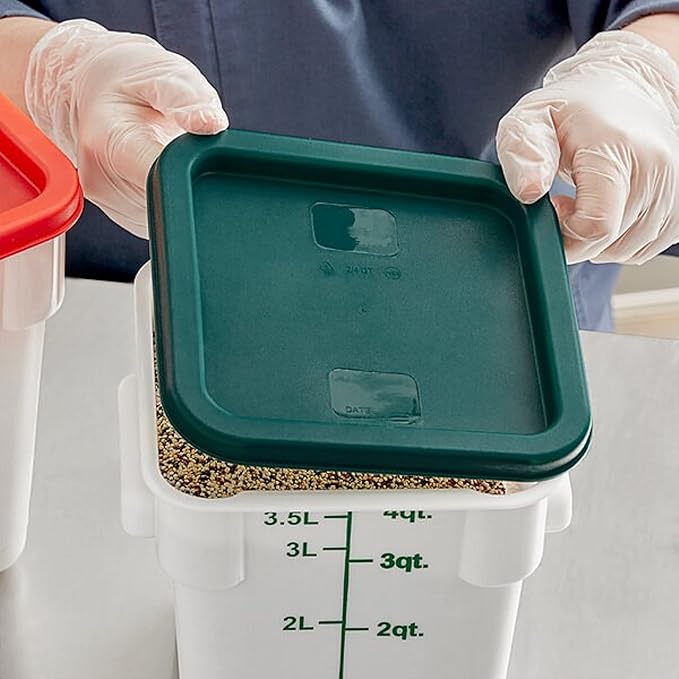 Polycarbonate Square Food Storage Container - Commercial Food Storage Containers Meal Prep Containers Reusable Food Containers for Pantry Kitchen Storage Organization