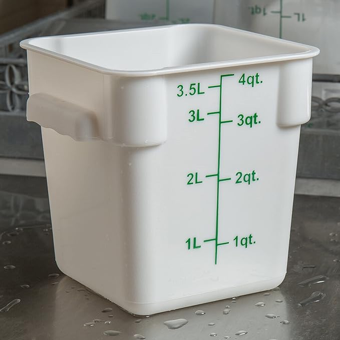 Polycarbonate Square Food Storage Container - Commercial Food Storage Containers Meal Prep Containers Reusable Food Containers for Pantry Kitchen Storage Organization