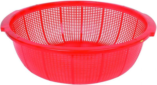 18-1/2" x 5-3/4" Round Perforated Colander with Grip Handles- Strainer Basket Wash Vegetables Fruits Drain Cooked Pasta Food Strainer Drainer Basket Strainer Kitchen Essentials
