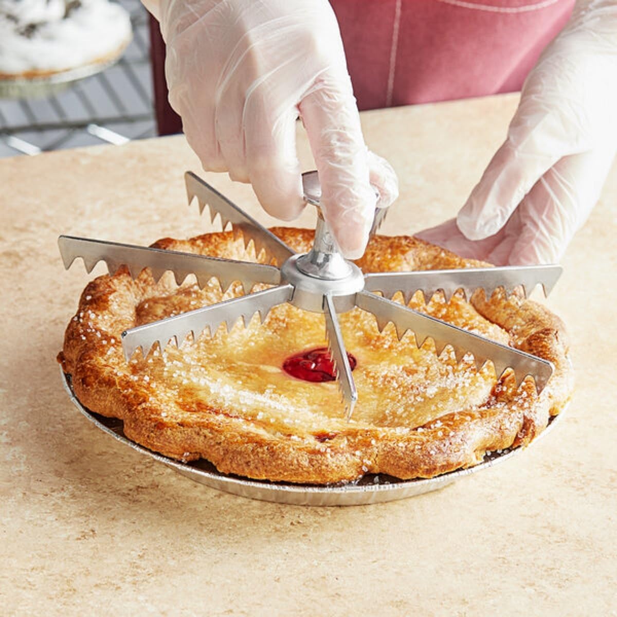 Cut Aluminum Pie and Cake Marker- Guideline and Portion Divider Commercial Grade Pie and Cake Marker Slice Marker Equal Portion for Birthday Anniversary Christmas Gift