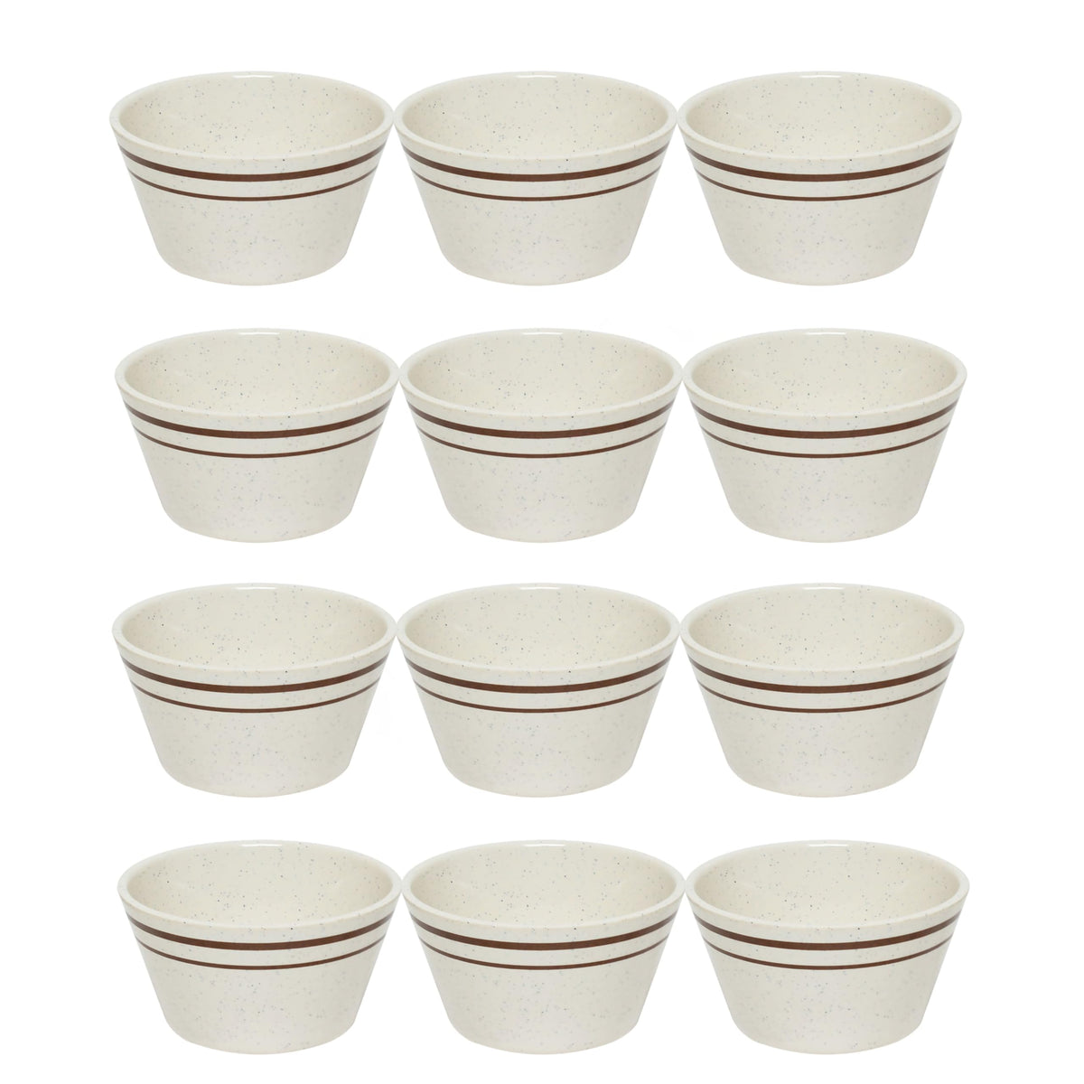 7 oz Arcadia Bouillon Cup Melamine Set of 12- Dishwasher Safe Break-Resistant Dinnerware Small Bowls for Side Dishes Dessert Soup Chili Dipping Sauce