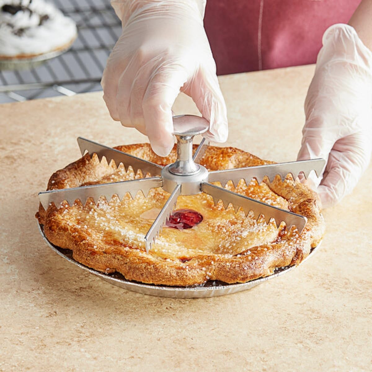 Cut Aluminum Pie and Cake Marker- Guideline and Portion Divider Commercial Grade Pie and Cake Marker Slice Marker Equal Portion for Birthday Anniversary Christmas Gift