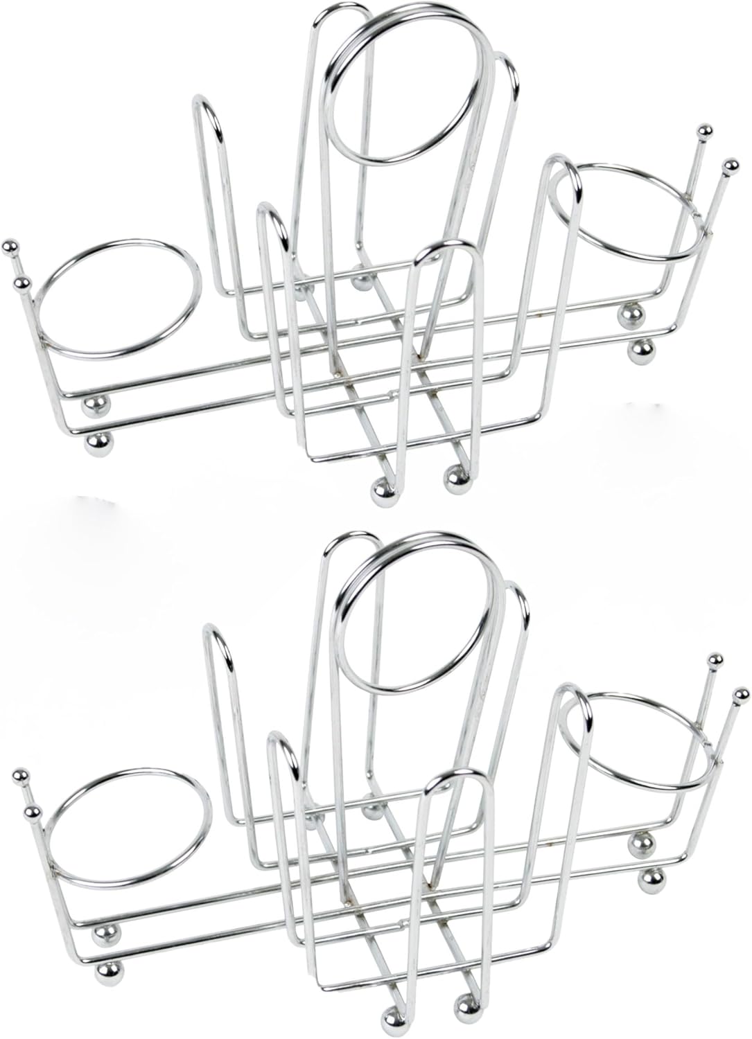 Sugar Packet Holder Chrome Plated Set of 2- Metal Sweetener Container Coffee Accessories Sugar Caddy Holder for Restaurant Home Sugar Tea Bag Basket