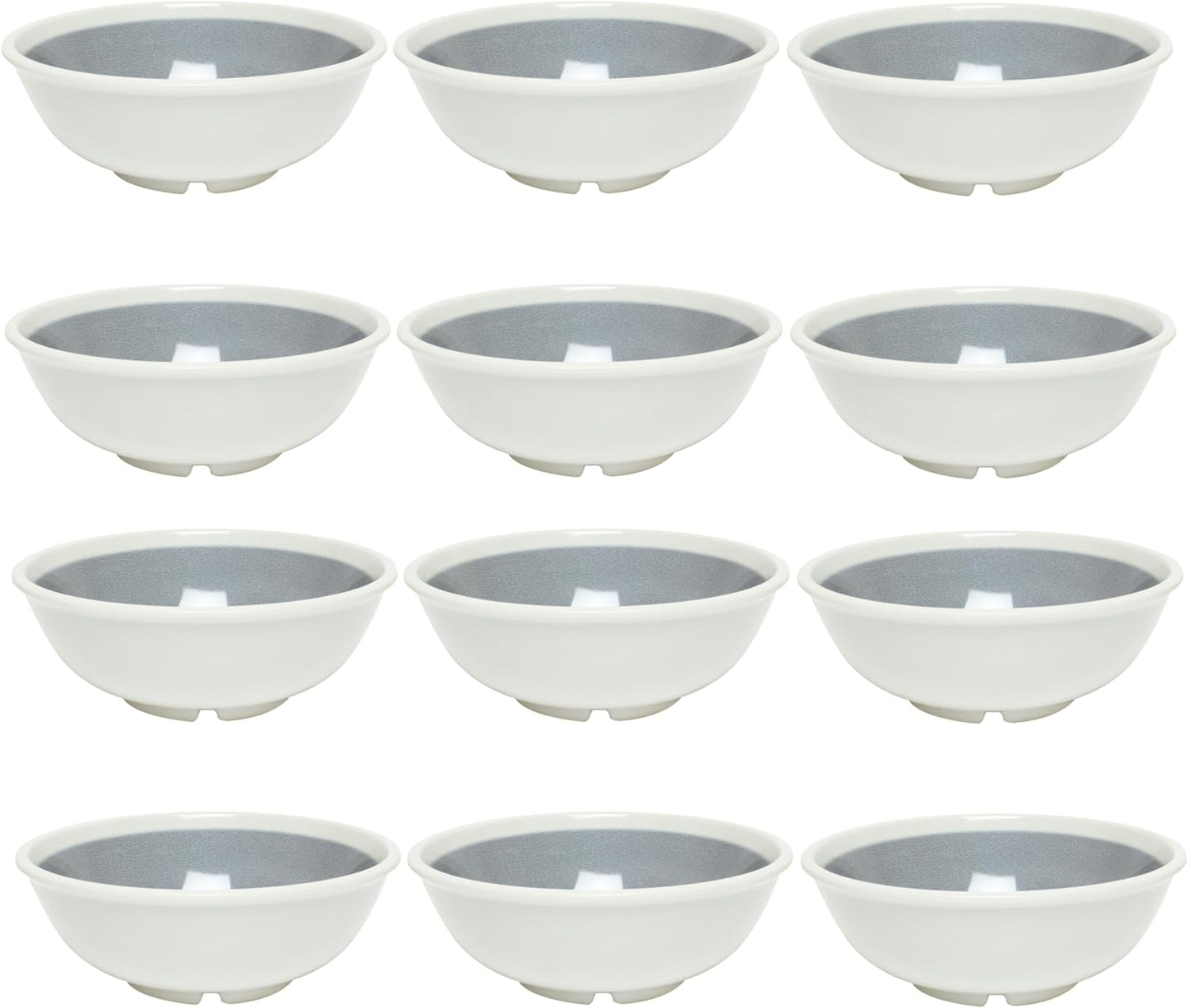 Dinnerware Salad Bowls Melamine Set of 12- Dishwasher Safe Break-Resistant Reusable Bowls Serving Bowl Soup Bowls for Fruits Salad Kitchen Restaurants
