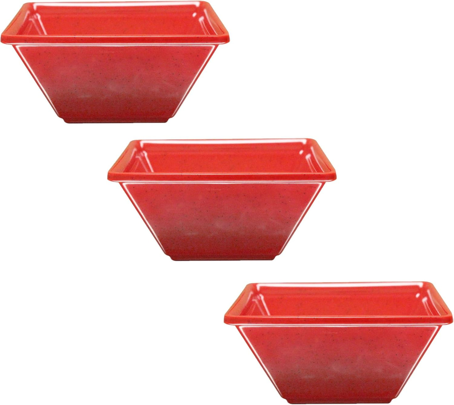 Square Bowl Passion Melamine Set of 3 - Dishwasher Safe Break-Resistant Serving Bowl Soup Bowl for Salads Rice Pasta Dessert Side Dishes Home Restaurants