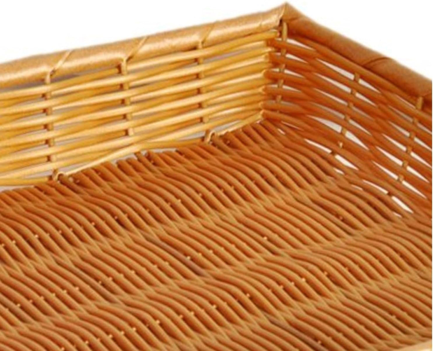 Rectangular Hand-Woven Bread Basket Natural Color - Restaurant Woven Food Serving Basket for Fruit Bread Serving Decorative Baskets Perfect for Cafe Home Restaurants