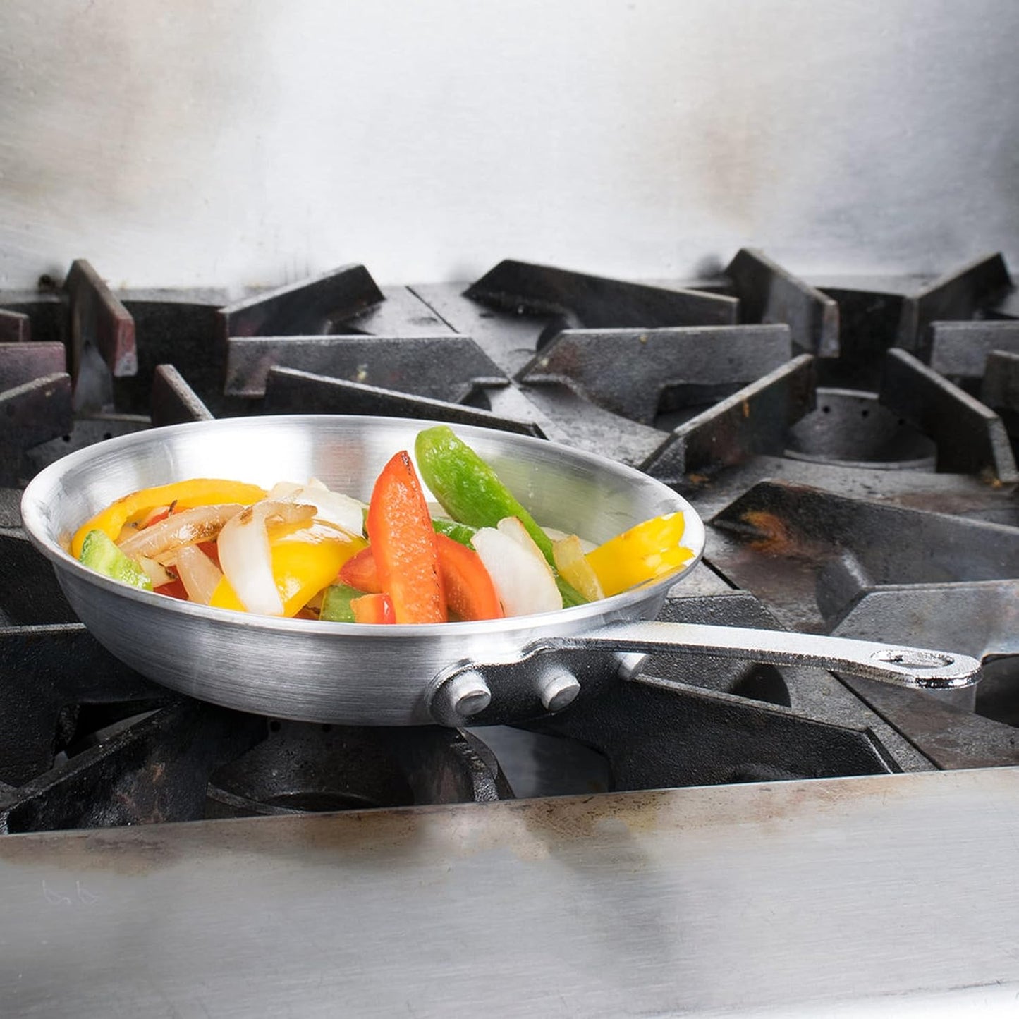 Aluminum Frying Pan with Plated Iron Riveted Handle - Mirror-Finish Skillet Cookware Egg Pan Omelet Pans Professional Cooking Pan Chefs Pan Dishwasher Safe