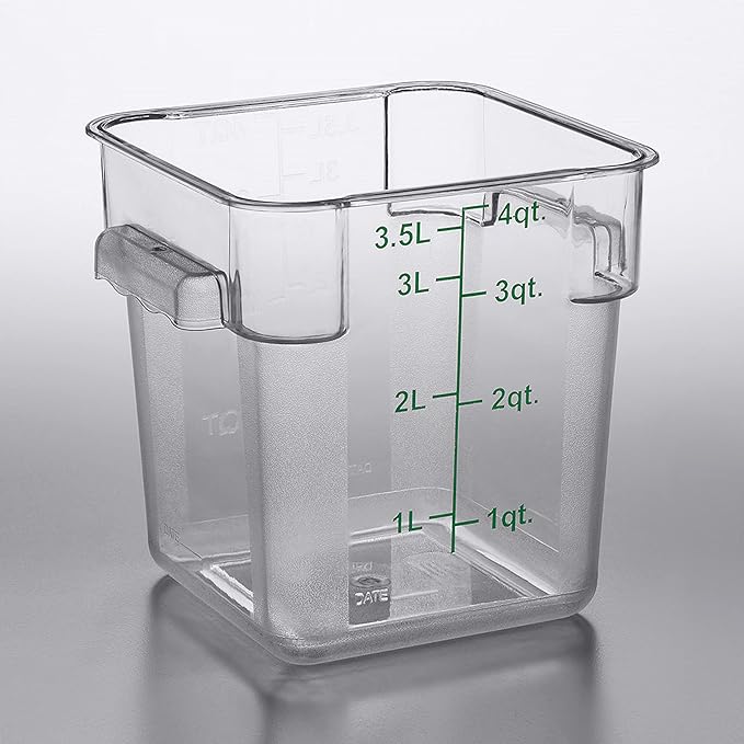 Polycarbonate Square Food Storage Container - Commercial Food Storage Containers Meal Prep Containers Reusable Food Containers for Pantry Kitchen Storage Organization