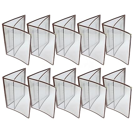 Triple Fold Restaurant Menu Covers 3 Page 6 View Set of 10- Crystal Clear Menu Covers Fits A4 Size Paper Sleeve Menu Folder Menu Book Holders for Bar Cafe Restaurant
