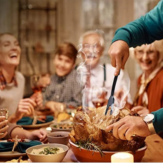 2-Pronged Fork 12 3/4” High-Heat Nylon & Polypropylene Handle Black Color- Heat Resistant up to 410°F Kitchen Forks Carving Fork Serving Meat Kitchen Gadgets for Serving Home Kitchen